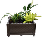 a planta plástica de 40*40*22cm cresce a caixa, caixa do plantador das camas DIY do jardim para o quintal exterior vegetal/flor/erva, natural
